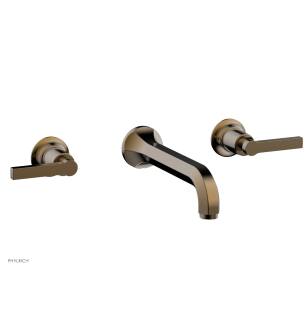 Phylrich 501-57/047 Hex Modern 8 1/4" Two Lever Handle Widespread/Wall Mount Roman Tub Faucet in Brass/Antique Brass