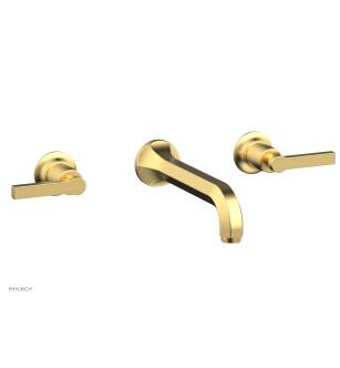 Phylrich 501-57/24B Hex Modern 8 1/4" Two Lever Handle Widespread/Wall Mount Roman Tub Faucet in Gold