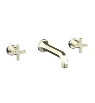 Phylrich 501-56/15B Hex Modern 8 1/4" Two Cross Handle Widespread/Wall Mount Roman Tub Faucet in Brushed Nickel