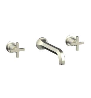 Phylrich 501-56/015 Hex Modern 8 1/4" Two Cross Handle Widespread/Wall Mount Roman Tub Faucet in Satin Nickel