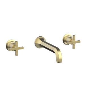 Phylrich 501-56/24B Hex Modern 8 1/4" Two Cross Handle Widespread/Wall Mount Roman Tub Faucet in Gold