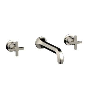 Phylrich 501-56/014 Hex Modern 8 1/4" Two Cross Handle Widespread/Wall Mount Roman Tub Faucet in Polished Nickel