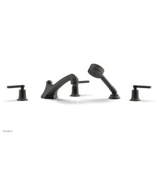 Phylrich 501-49/10B Hex Modern 9 1/2" Three Lever Handle Widespread/Deck Mounted Roman Tub Faucet with Handshower in Distressed Bronze/Oil Rubbed Bronze