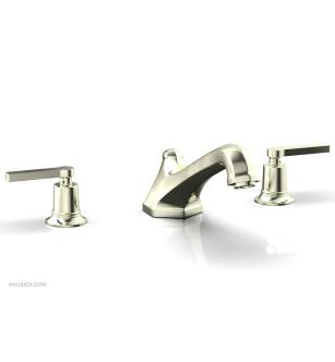 Phylrich 501-41/15B Hex Modern 9 1/2" Two Lever Handle Widespread/Deck Mounted Roman Tub Faucet in Brushed Nickel