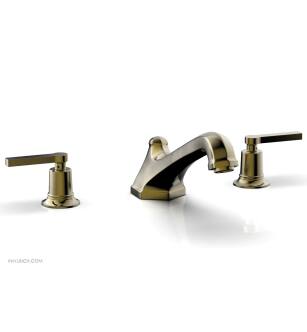 Phylrich 501-41/047 Hex Modern 9 1/2" Two Lever Handle Widespread/Deck Mounted Roman Tub Faucet in Brass/Antique Brass