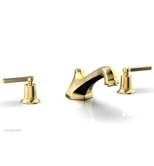 Phylrich 501-41/024 Hex Modern 9 1/2" Two Lever Handle Widespread/Deck Mounted Roman Tub Faucet in Gold