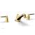 Phylrich 501-41/024 Hex Modern 9 1/2" Two Lever Handle Widespread/Deck Mounted Roman Tub Faucet in Gold