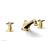 Phylrich 501-40/024 Hex Modern 9 1/2" Two Cross Handle Widespread/Deck Mounted Roman Tub Faucet in Gold
