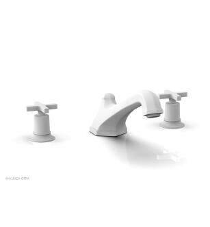 Phylrich 501-40/050 Hex Modern 9 1/2" Two Cross Handle Widespread/Deck Mounted Roman Tub Faucet in White