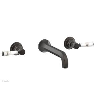 Phylrich 500-58/10B Hex Traditional 8 1/4" Two Marble Lever Handle Widespread/Wall Mount Roman Tub Faucet in Distressed Bronze/Oil Rubbed Bronze