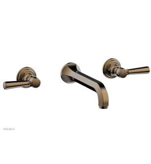 Phylrich 500-57/047 Hex Traditional 8 1/4" Two Lever Handle Widespread/Wall Mount Roman Tub Faucet in Brass/Antique Brass