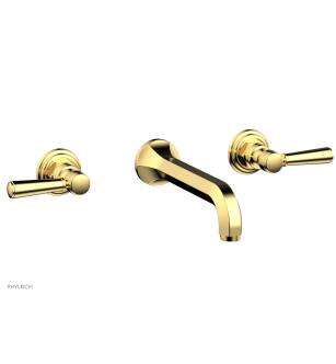 Phylrich 500-57/024 Hex Traditional 8 1/4" Two Lever Handle Widespread/Wall Mount Roman Tub Faucet in Satin Gold