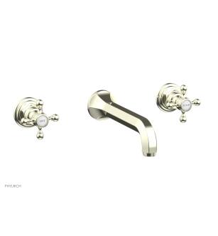 Phylrich 500-56/15B Hex Traditional 8 1/4" Two Cross Handle Widespread/Wall Mount Roman Tub Faucet in Brushed Nickel