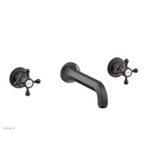 Phylrich 500-56/10B Hex Traditional 8 1/4" Two Cross Handle Widespread/Wall Mount Roman Tub Faucet in Distressed Bronze/Oil Rubbed Bronze