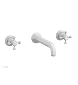 Phylrich 500-56/050 Hex Traditional 8 1/4" Two Cross Handle Widespread/Wall Mount Roman Tub Faucet in White