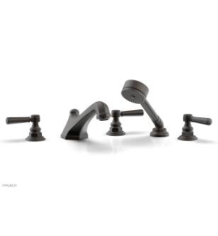 Phylrich 500-49/10B Hex Traditional 9 1/2" Three Lever Handle Widespread/Deck Mounted Roman Tub Faucet with Handshower in Distressed Bronze/Oil Rubbed Bronze
