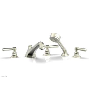 Phylrich 500-49/015 Hex Traditional 9 1/2" Three Lever Handle Widespread/Deck Mounted Roman Tub Faucet with Handshower in Satin Nickel