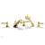 Phylrich 500-49/024 Hex Traditional 9 1/2" Three Lever Handle Widespread/Deck Mounted Roman Tub Faucet with Handshower in Satin Gold