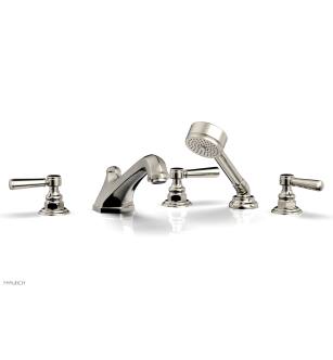 Phylrich 500-49/014 Hex Traditional 9 1/2" Three Lever Handle Widespread/Deck Mounted Roman Tub Faucet with Handshower in Polished Nickel