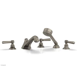 Phylrich 500-49/15A Hex Traditional 9 1/2" Three Lever Handle Widespread/Deck Mounted Roman Tub Faucet with Handshower in Pewter