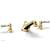 Phylrich 500-42/024 Hex Traditional 11 1/8" Two Marble Lever Handle Widespread/Deck Mounted Roman Tub Faucet in Satin Gold