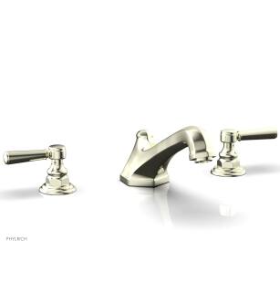 Phylrich 500-41/15B Hex Traditional 11 1/8" Two Lever Handle Widespread/Deck Mounted Roman Tub Faucet in Brushed Nickel