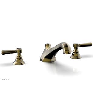 Phylrich 500-41/047 Hex Traditional 11 1/8" Two Lever Handle Widespread/Deck Mounted Roman Tub Faucet in Brass/Antique Brass