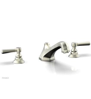 Phylrich 500-41/015 Hex Traditional 11 1/8" Two Lever Handle Widespread/Deck Mounted Roman Tub Faucet in Satin Nickel