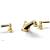 Phylrich 500-41/024 Hex Traditional 11 1/8" Two Lever Handle Widespread/Deck Mounted Roman Tub Faucet in Satin Gold