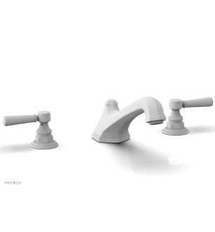 Phylrich 500-41/050 Hex Traditional 11 1/8" Two Lever Handle Widespread/Deck Mounted Roman Tub Faucet in White