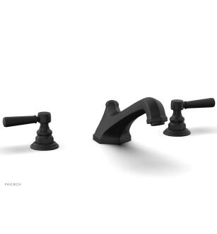Phylrich 500-41/040 Hex Traditional 11 1/8" Two Lever Handle Widespread/Deck Mounted Roman Tub Faucet in Black