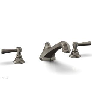 Phylrich 500-41/15A Hex Traditional 11 1/8" Two Lever Handle Widespread/Deck Mounted Roman Tub Faucet in Pewter