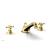 Phylrich 500-40/024 Hex Traditional 11 1/8" Two Cross Handle Widespread/Deck Mounted Roman Tub Faucet in Satin Gold