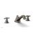 Phylrich 500-40/15A Hex Traditional 11 1/8" Two Cross Handle Widespread/Deck Mounted Roman Tub Faucet in Pewter