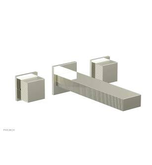 Phylrich 291-59/15B Stria 8 3/4" Two Cube Handle Widespread/Wall Mount Roman Tub Faucet in Brushed Nickel