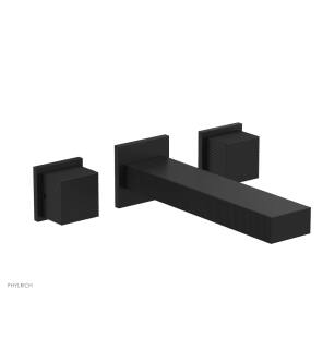 Phylrich 291-59/040 Stria 8 3/4" Two Cube Handle Widespread/Wall Mount Roman Tub Faucet in Black