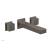 Phylrich 291-59/15A Stria 8 3/4" Two Cube Handle Widespread/Wall Mount Roman Tub Faucet in Pewter