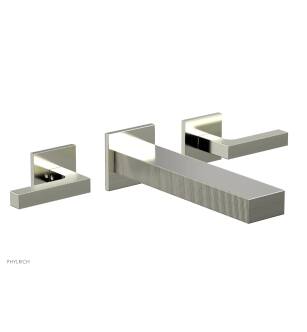 Phylrich 291-57/015 Stria 8 3/4" Two Lever Handle Widespread/Wall Mount Roman Tub Faucet in Satin Nickel