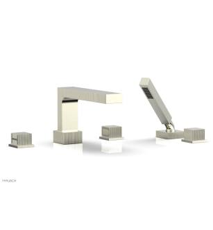 Phylrich 291-51/015 Stria 10 1/4" Three Cube Handle Widespread/Deck Mounted Roman Tub Faucet with Handshower in Satin Nickel