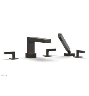 Phylrich 291-49/10B Stria 11" Three Lever Handle Widespread/Deck Mounted Roman Tub Faucet with Handshower in Distressed Bronze/Oil Rubbed Bronze