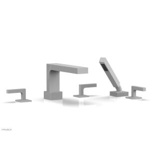 Phylrich 291-49/050 Stria 11" Three Lever Handle Widespread/Deck Mounted Roman Tub Faucet with Handshower in White