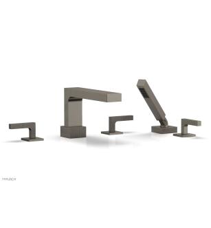 Phylrich 291-49/15A Stria 11" Three Lever Handle Widespread/Deck Mounted Roman Tub Faucet with Handshower in Pewter