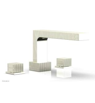 Phylrich 291-43/15B Stria 10 1/4" Two Cube Handle Widespread/Deck Mounted Roman Tub Faucet in Brushed Nickel