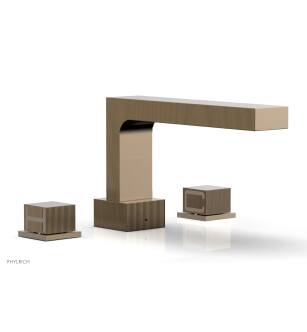 Phylrich 291-43/047 Stria 10 1/4" Two Cube Handle Widespread/Deck Mounted Roman Tub Faucet in Brass/Antique Brass