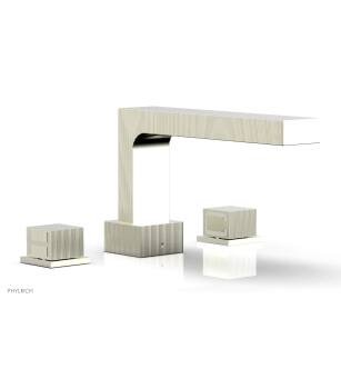 Phylrich 291-43/015 Stria 10 1/4" Two Cube Handle Widespread/Deck Mounted Roman Tub Faucet in Satin Nickel