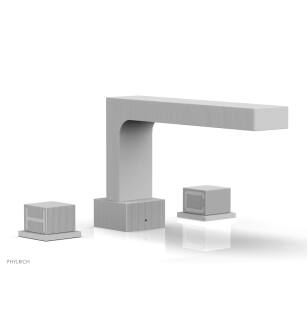 Phylrich 291-43/050 Stria 10 1/4" Two Cube Handle Widespread/Deck Mounted Roman Tub Faucet in White