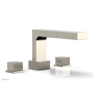 Phylrich 291-43/014 Stria 10 1/4" Two Cube Handle Widespread/Deck Mounted Roman Tub Faucet in Polished Nickel