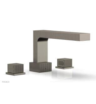 Phylrich 291-43/15A Stria 10 1/4" Two Cube Handle Widespread/Deck Mounted Roman Tub Faucet in Pewter