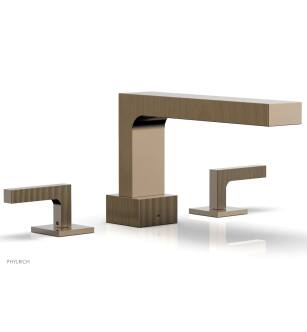 Phylrich 291-41/047 Stria 10 1/4" Two Lever Handle Widespread/Deck Mounted Roman Tub Faucet in Brass/Antique Brass