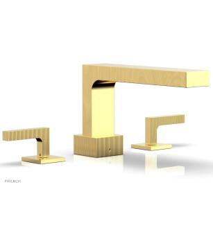 Phylrich 291-41/024 Stria 10 1/4" Two Lever Handle Widespread/Deck Mounted Roman Tub Faucet in Satin Gold